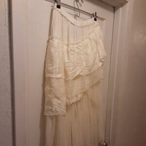 Free People Tiered Skirt in Ivory
